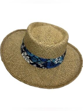 VTG Hawaiian Headwear Men’s Straw Hat Tropical Cloth Band OSFA Golf Sun Hat
